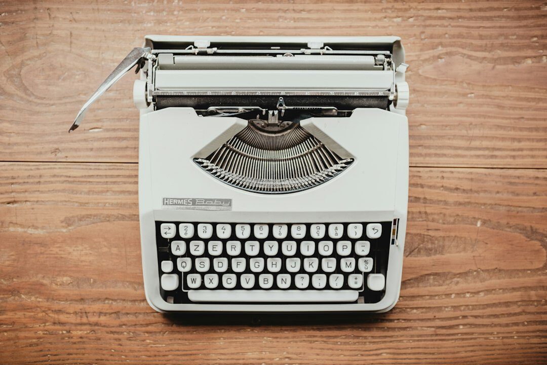 mystery writer typing